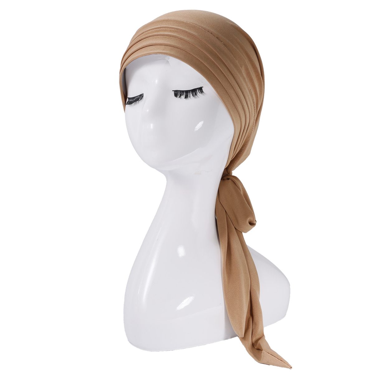 New Autumn And Winter Solid Color Velvet Four Bar Long Tail Headscarf Hat For Women_viptrois.com