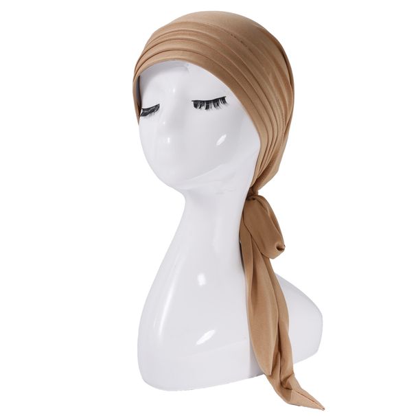 New Autumn And Winter Solid Color Velvet Four Bar Long Tail Headscarf Hat For Women_viptrois.com