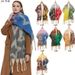 Unisex Shawl Autumn-winter thick bib hoop yarn coarse fringe jacquard star scarf_viptrois.com