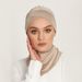 Women's Hijab solid color convenient bottoming hat with forehead cross for women, modal cotton headscarf_viptrois.com