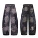 Men's Clothing American High Street Splicing Destruction Machete Jeans Women's Summer New Loose Wasteland Style Tattered Wide Leg Trousers Trend_viptrois.com