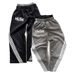 2026 New European And American Retro High Street Hip Hop Striped Double Waist Sweatpants Loose Straight Sports Casual Fake Two-piece Trousers_viptrois.com