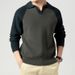 Men's Half-Zip Polo Collar Sweater – Autumn Casual Knit Top With Contrast Lapel (Dark Green/Ha Ching, Sizes M-XXXL, Standard Fit)_viptrois.com
