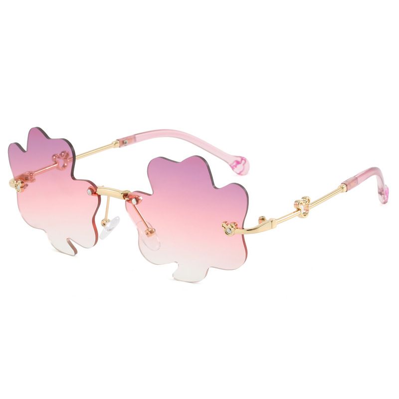 Children's Fashion Sunglasses For Boys And Girls Baby Four Leaf Clover Glasses Sunglasses Trendy Internet Celebrity Street Shooting Sunglasses_viptrois.com