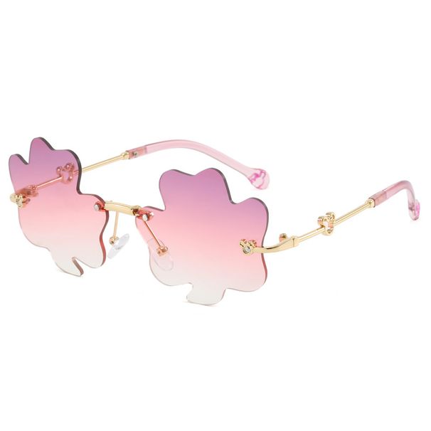 Children's Fashion Sunglasses For Boys And Girls Baby Four Leaf Clover Glasses Sunglasses Trendy Internet Celebrity Street Shooting Sunglasses_viptrois.com