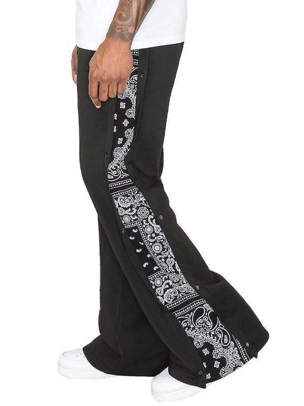 Men's Clothing Spring And Autumn New Men's Cashew Flower Buttoned Casual Trousers Light Mature Casual Style_viptrois.com