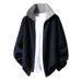 Men's Lapel Color Matching Sweater Polo Cardigan Coat Business Light Luxury_viptrois.com