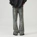 Men's Clothing American High Street Autumn New Washed Bamboo Cotton Jeans Loose Flared Distressed Wide Leg Pants_viptrois.com