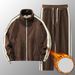Men's Clothing Polar Fleece Stand Collar Sweater Jacket Winter Plus Velvet Thickened Sports Suit Men's Polar Fleece Warm Two Piece Suit Trendy_viptrois.com