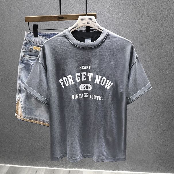 Fashion Round Neck Loose Half-sleeved Casual Top 2025 Summer New Trendy Brand Letter Printing Bottoming Short-sleeved T-shirt_viptrois.com