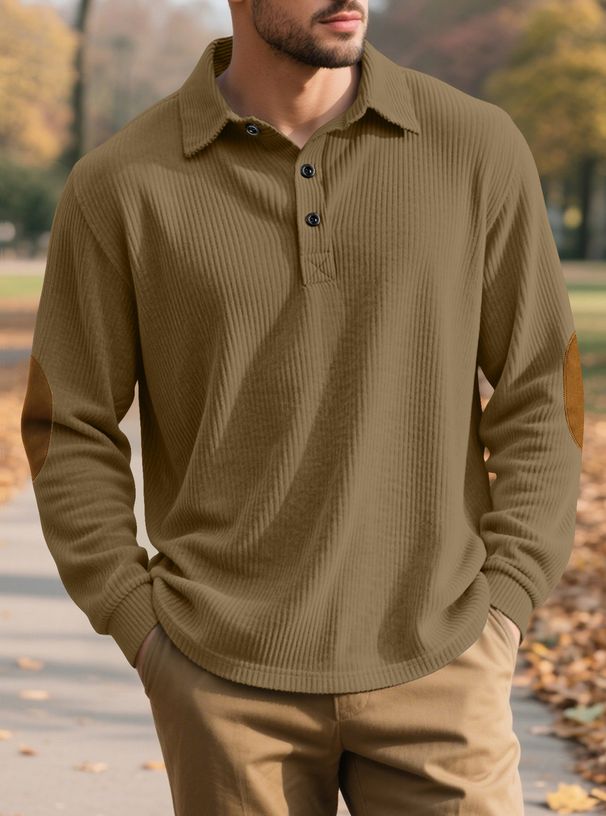 Men's Clothing Hot Selling Spring And Autumn Corduroy Loose Casual Outdoor Long Sleeved Pullover American Retro Men's Placket Sweatshirt_viptrois.com