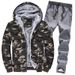 Fleece Men's Tracksuit Hoodie Suit Slim And Thick Warm Camouflage Suit_viptrois.com