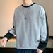 "Men's Slim Fit Round Neck Pullover Sweatshirt – Lightweight Polyester Casual Top For Streetwear & Daily Comfort (Beige/White/Light Gray, M-4XL)"_viptrois.com