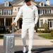 Men's Textured Sweatshirt & Jogger Set - Casual Winter Lounge Wear, Relaxed Fit Two-Piece Outfit With Breathable Fabric_viptrois.com