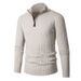 Loom 2023 Autumn Winter New European And American Long Sleeve Vertical Striped Half Turtleneck Zipper Base Knit Men's Sweater_viptrois.com