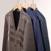 Men's Velvet-Touch V-Neck Sweater Coat - Thickened Winter Casual Jacket, Soft Fleece Lining, Relaxed Fit (8976 Brown/Dark Gray/Blue-Gray, L-3XL)_viptrois.com