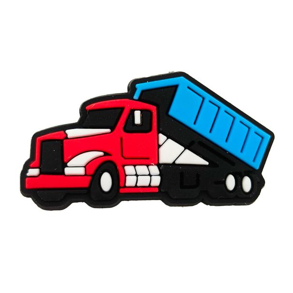 Cartoon Cute Engineering Car Series Shoes Flower Shoe Buckle Soft Rubber Shoes Accessories Toy Gift For Children_viptrois.com