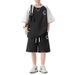 Boys, Teenagers, Casual Students, Loose Shorts, Trendy Summer Set, Sports Suit, Short Sleeved T-Shirt_viptrois.com