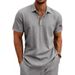 Men's Light Luxury Casual Shirt Loose Breathable American Style Summer Vacation Top European Size Linen Short Sleeve T-Shirt_viptrois.com
