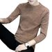 Chenier sweater men's autumn and winter new trend slim fit half high neck winter base knitted sweater trend long sleeved_viptrois.com