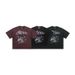 American-style Distressed Washed Pure Cotton Loose Casual X-ray Finger Print Men's Short-sleeve T-shirt_viptrois.com