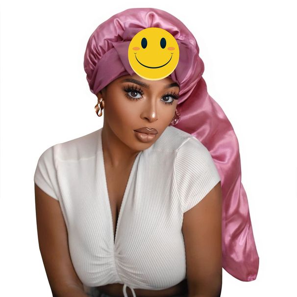 Women's Elegant Satin Sleep Cap With Wide Brim And Bow Tie, Breathable & Comfortable For All Seasons, Perfect For Hair Protection And Beauty Sleep_viptrois.com