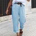 Men's Clothing Wish European And American Independent Station Women's Casual Solid Color Loose High Waist Trousers_viptrois.com