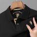 New Woodpecker New Long Sleeve For Men, Youth Middle-Aged, Turn-Down Collar Polo Shirt, Mercerized Cotton, Spring And Autumn_viptrois.com