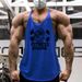 Foreign Trade Fitness Vest Men's Thin Shoulder Strap Training Clothes Summer Pure Cotton Bottoming Shirt American Loose I-shaped Back Muscle Men_viptrois.com