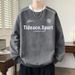 Fattened Plus Size Sweater Men's Spring And Autumn American Casual Loose Clothes Tie-dye Long-sleeved T-shirt Without Hat_viptrois.com