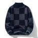 New autumn and winter loose thick knitted top, semi high neck sweater, men's thick base sweater_viptrois.com