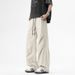 Men's Summer Casual Pants Pleated Work Pants Loose Wide Leg Trousers_viptrois.com