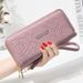 Wallet Card Cases Wallet Women Long Simple Wrist Strap Clutch Bag Double Zipper Large Capacity Mobile Phone Bag_viptrois.com