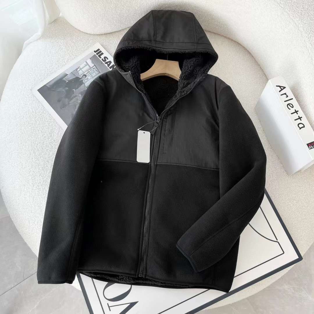 Men's Clothing Unisex Winter Fleece Hooded Zip-Up Jacket - Lightweight, Windproof, Casual & Sporty (Dark Beige, Aqua Blue, Light Gray, Dark Green)_viptrois.com