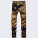 Men's clothing personality plus size slim stretch jeans_viptrois.com