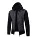 Cross-Border Foreign Trade Fashion Knitted Cardigan Men's Fleece-Lined Outerwear Hooded Zipper Sweater Jacket_viptrois.com