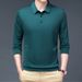 Fashion 2025 Long Sleeve Casual Solid Color Polo Turn-Down Collar T-Shirt Men's Business Base Shirt Light Mature Style_viptrois.com