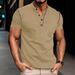Unbeatable Quality Men's Summer Color Blocked Casual Loose Button Placket Pineiphone Grid Short Sleeved Men's Polo Shirt_viptrois.com