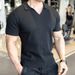 Men's Slim Fit Knit Polo Shirt - Breathable Short Sleeve Casual Top (M-XXXL, Solid Colors)_viptrois.com
