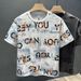 Niche Trend Design Sense Crew Neck Print Short-sleeved T-shirt Summer New Casual Versatile Fashion Trendy Top_viptrois.com