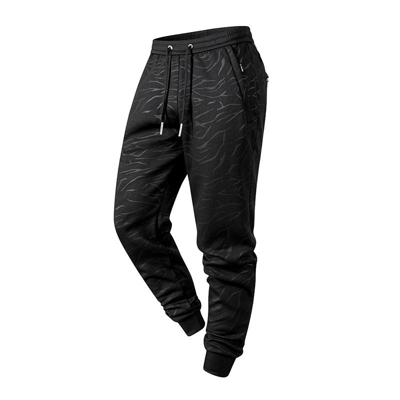 Men's High-Waisted Jogger Pants With Ribbed Cuffs - Stretch Bamboo Fiber Trousers For Spring & Fall (Black, Gray)_viptrois.com