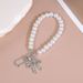 Mobile Phone Case Accessories Bow Diamond Pendant Glass Imitation Pearl Hand Held Bead Chain Short Chain Bag Pendant_viptrois.com