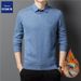Romon Autumn Winter Two-Piece Shirt Collar Fleece Lined Thickened Top Inner Wear Trendy Knitted Sweater Men's_viptrois.com