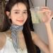 Korean Style Blue Plaid Narrow Long Silk For Women High-end Versatile Neck Scarf Thin 2025 New Model_viptrois.com