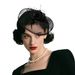 Retro Bridal Headdress - Half Face Mesh Flower Hair Accessories (Handmade Vintage Hat, Wedding Headpiece)_viptrois.com