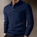 Men's Long Sleeve Polo Shirt – Classic Collar, Breathable Polyester, Slim Fit For Casual & Smart Wear (Apricot/Royal Blue/Burgundy, S-2XL)_viptrois.com