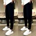 Autumn Men's Sports Casual Slim Fit Patchwork Skinny Pants Fleece Lined Fashion Versatile_viptrois.com