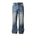 American Retro Jeans Men's Summer New Ins Trendy Brand Loose Straight Pants Fashionable Personality Design Flared Pants_viptrois.com