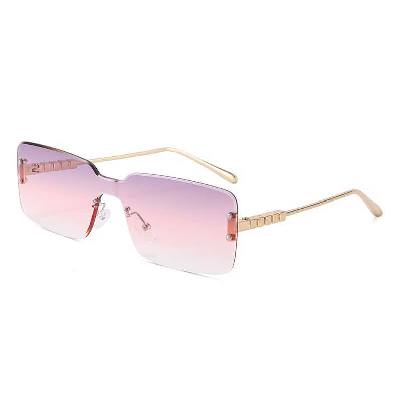 Metal Single Beam Square Sunglasses For Women Retro Simple Ins Street Shot Beach Sunshade Sunglasses Trend_viptrois.com