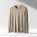 Morandi Color Long Sleeve T-Shirt For Men, Solid Color, Japanese Simple Round Neck, Couple Style, Inner Layer, Base_viptrois.com
